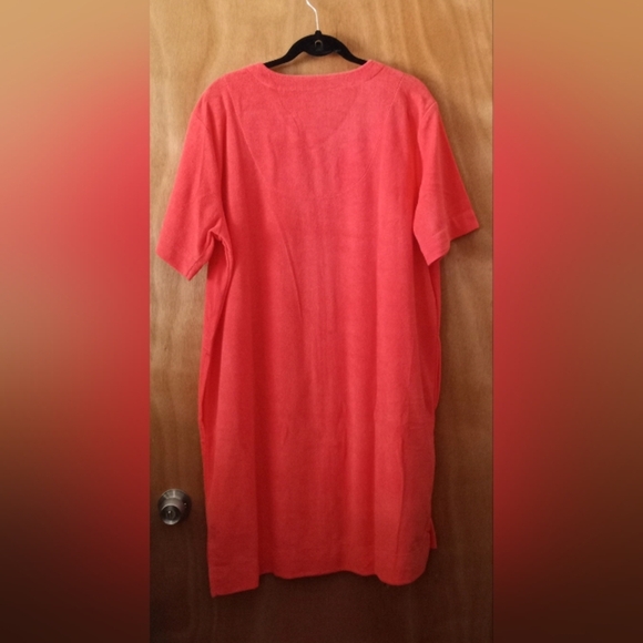 Aria Women's Orange Robe Beach Cover-up Full Zipper Pockets Size Large NWOT - Picture 3 of 7